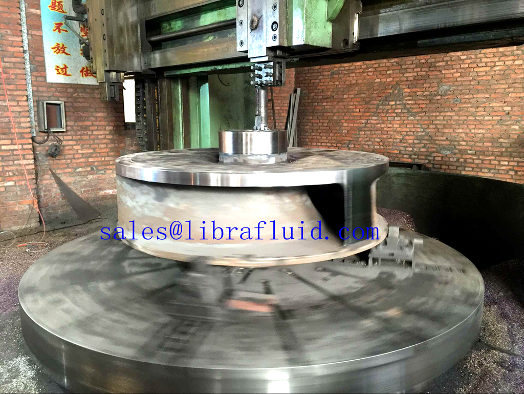 Dredge pump impeller in machining process