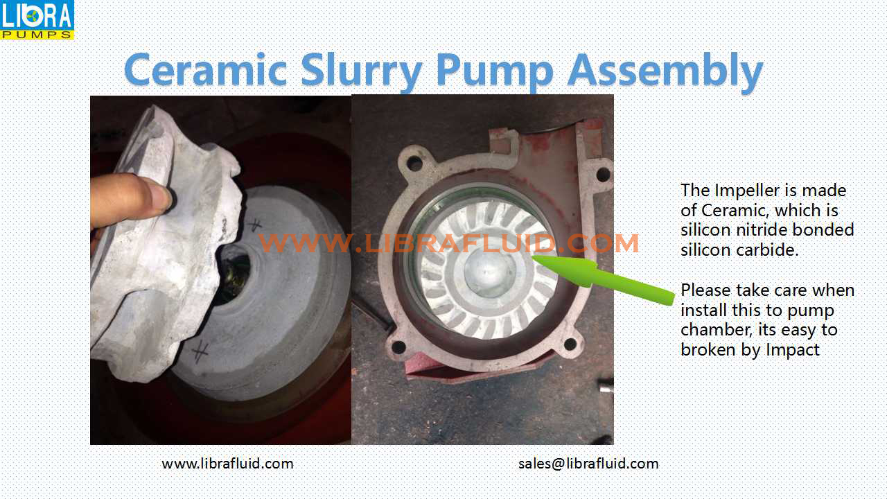 Ceramic slurry pump assembly