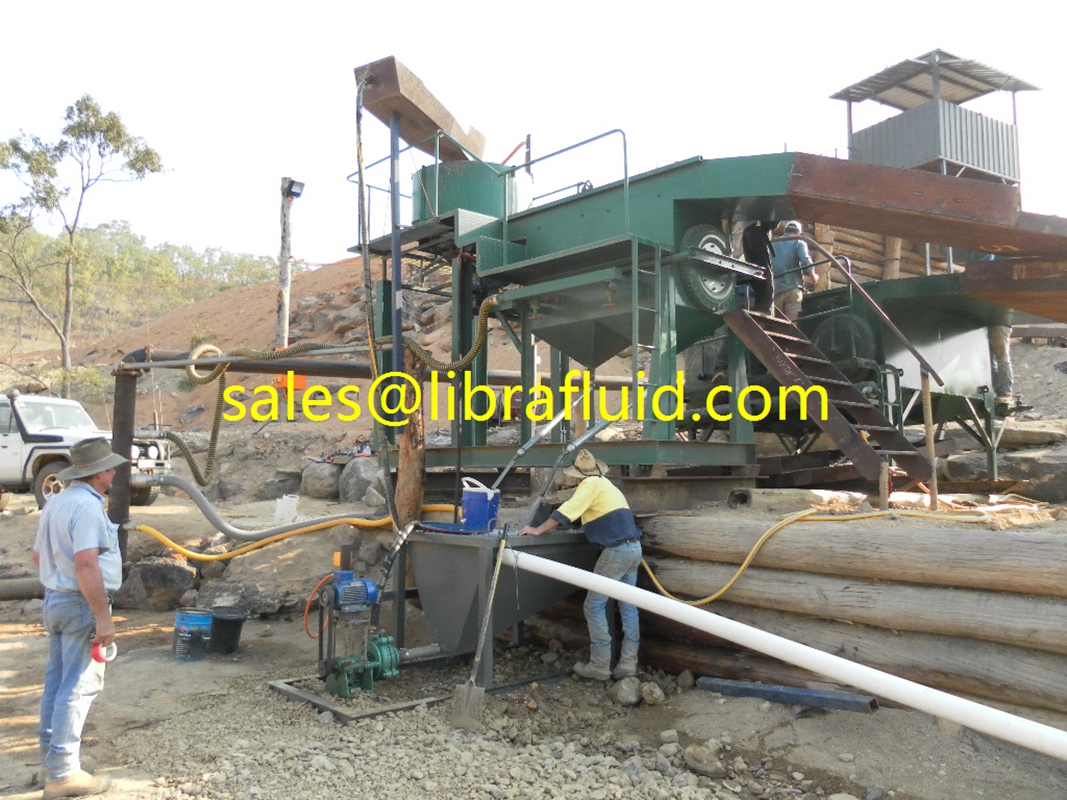 small rubber slurry pump on Tin mine