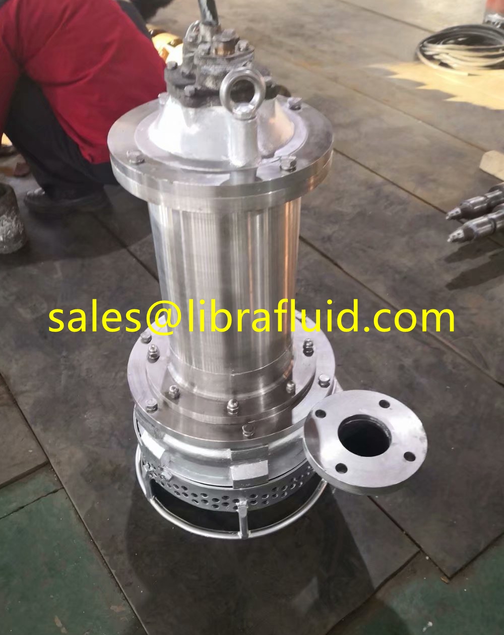 Stainless steel Submersible slurry pump installation for chemical slurry condition