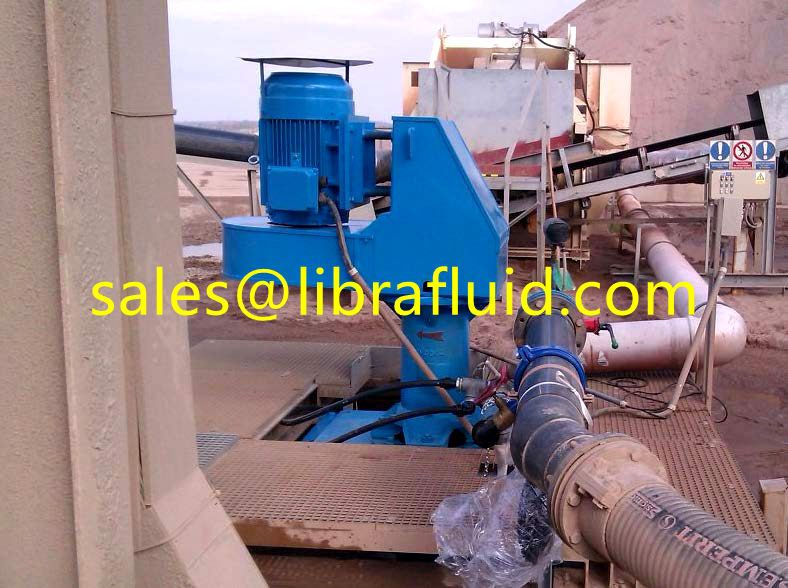 Vertical submersible slurry pump working on site