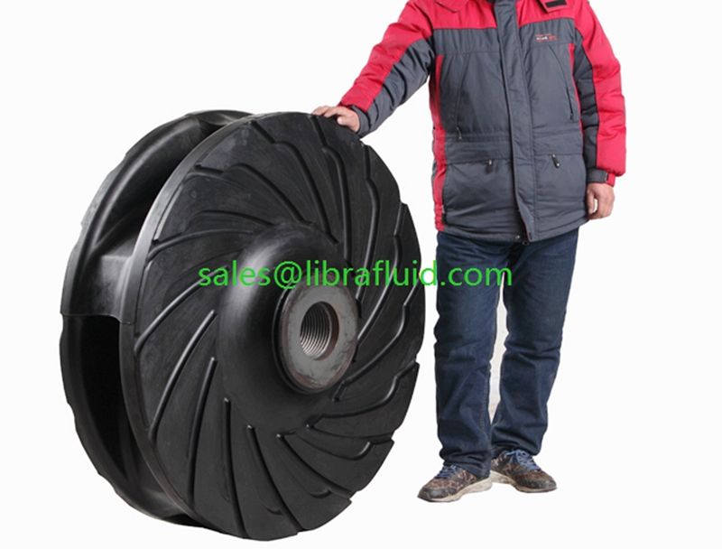 Rubber slurry pump impeller