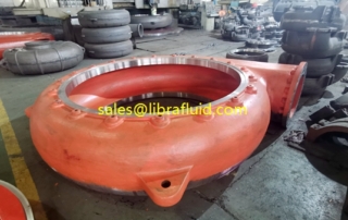 Dredge pump casing in high chrome material