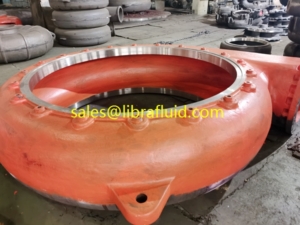 Dredge pump casing in high chrome material 